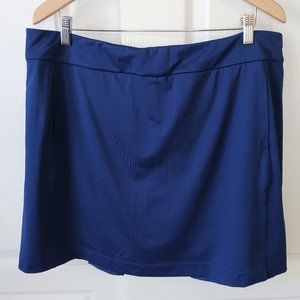 EP New York Women's Knit Skort W/Back Mesh Pleat Detail Inky Blue Size XL